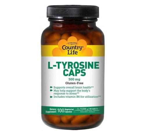 Тирозин Country Life L-Tyrosine500 мг 100 капс