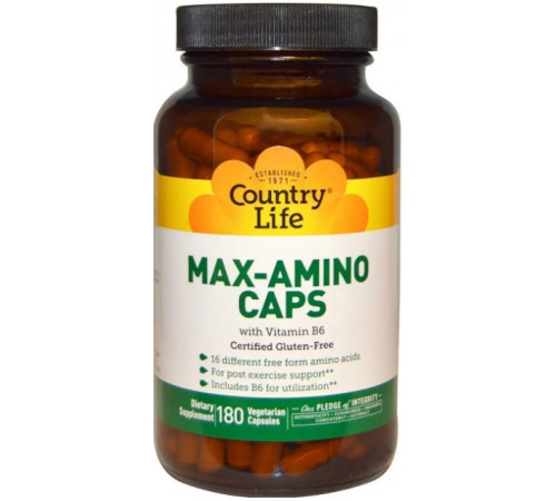 Комплекс аминокіслот Country Life Max-Amino 180 кап