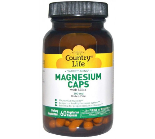 Магній Country Life Magnesium 300 мг 60 капс