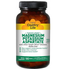 Магній і калій аспартат Country Life Magnesium Potassium 180 таб