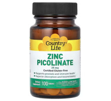 Цинк пиколинат Country Life Zinc Picolinate 25 мг 100 таб