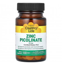 Цинк піколінат Country Life Zinc Picolinate 25 мг 100 таб