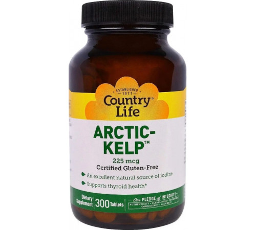 Ламінарія келп Country Life  Artic-Kelp 225 мкг 300 таб