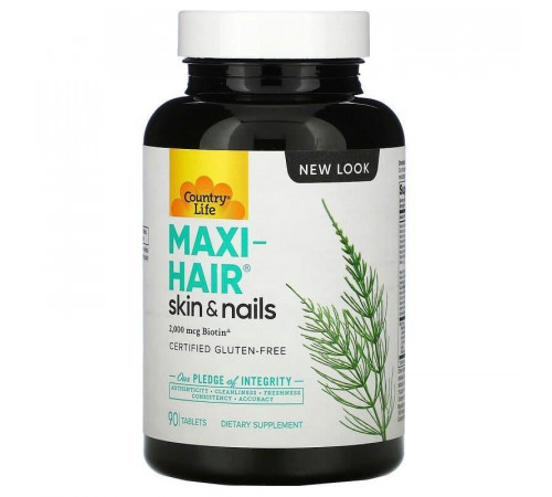 Вітаміни для волосся Country Life Maxi-Hair 90 таблеток