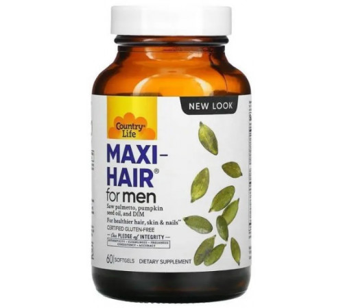 Вітаміни для шкіри і волосся для чоловіків  Country Life Maxi Hair 60 капсул