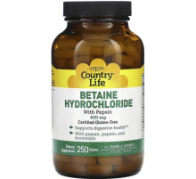 Бетаина гидрохлорид Country Life Betaine Hydrochloride 600 мг 250 таб