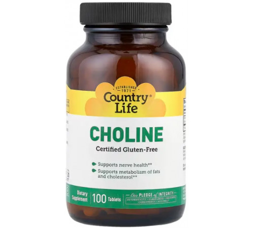Холін Country Life Choline 100 таб
