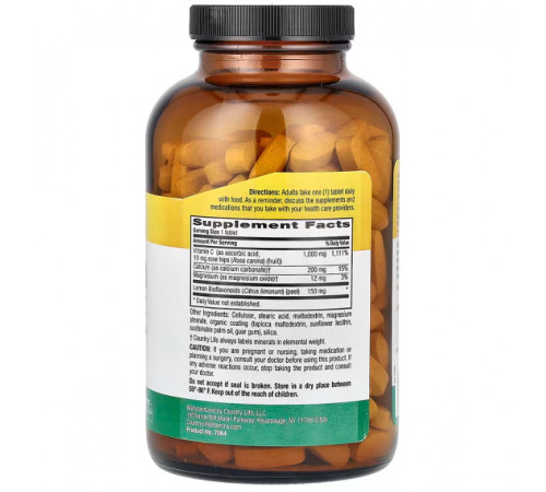 Витамин С буферизованный Country Life Buffered Vitamin C 1000 мг 250 таблеток