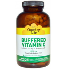 Вітамін С буферизований Country Life Buffered Vitamin C 1000 мг 250 таблеток