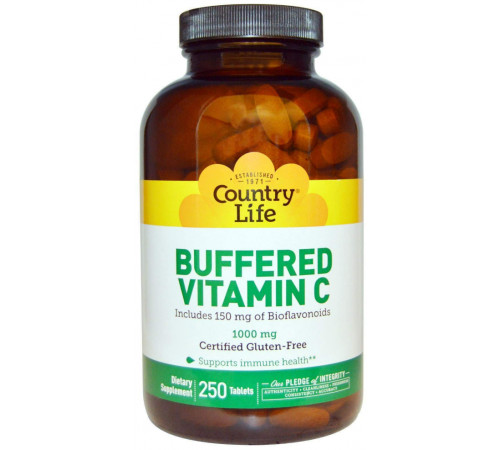 Витамин С буферизованный Country Life Buffered Vitamin C 1000 мг 250 таблеток