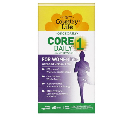 Вітаміни для жінок 50+ Country LifeCore Daily-1 Multivitamins 60 таб