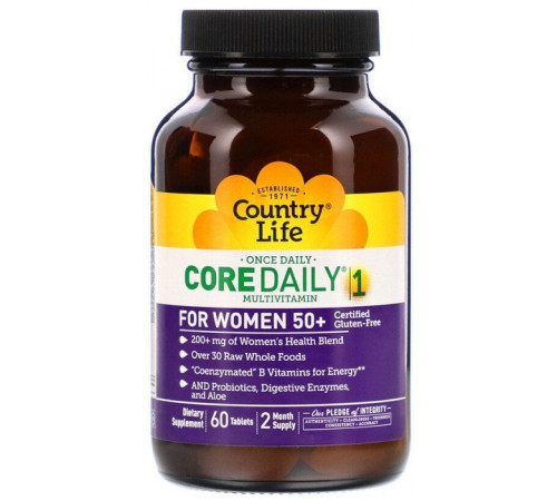 Вітаміни для жінок 50+ Country LifeCore Daily-1 Multivitamins 60 таб