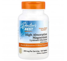 Магний глицинат лизинат хелатный Doctors Best Magnesium 120 таб