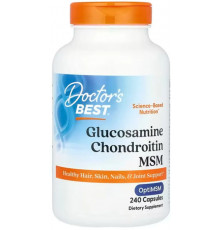Глюкозамін хондроїтин з МСМ для спини Doctor's Best Glucosamine Chondroitin MSM 240 капс