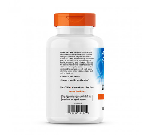Глюкозамін сульфат для суглобів Doctor's Best  Glucosamine Sulfate 750 мг 180 капс
