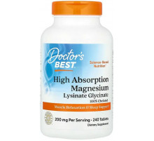 Магний глицинат лизинат хелатный Doctors Best Magnesium 240 таб