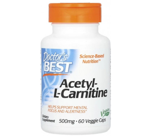 Ацетил карнітин Doctor's Best  Acetyl-L-Carnitine 1000 мг 60 вег капс