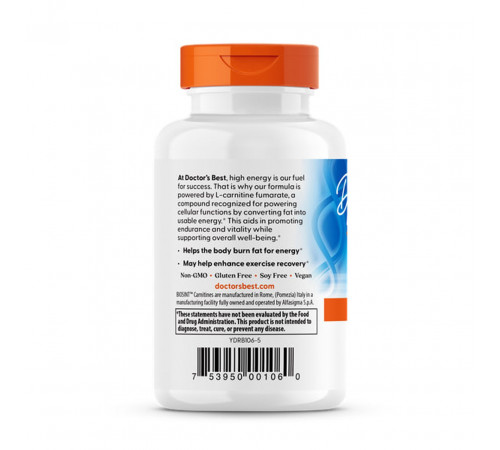 Л-карнітин Doctor's Best L-Carnitine Fumarate with Biosint Carnitine 60 вег капс