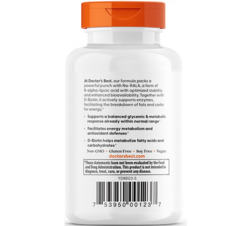 R-ліпоєва кислота Doctos Best Stabilized R-Lipoic Acid 60 капс