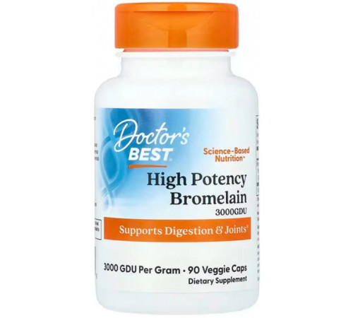 Бромелайн для імунітету Doctor's Best  High Potency Bromelain 500 мг 90 капс