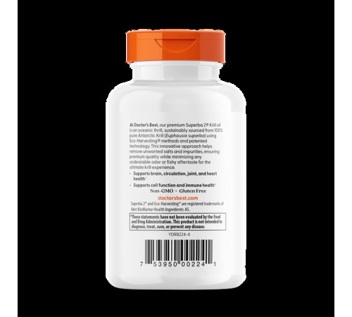 Олія криля для серцево-судинної системи Doctor's Best Real Krill 350 мг 60 капс