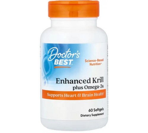 Риб'ячий жир з криля з DHA та EPA плюс Омега-3 Doctor's Best  Real Krill 60 капс
