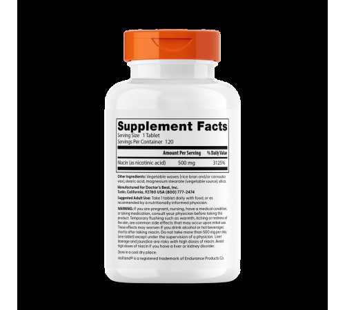 Вітамін В3 (ніацин) Doctor's Best Niacin 120 таб