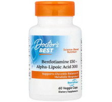 Альфа-липоевая кислота + Бенфотиамин Doctor's Best  Alpha-Lipoic Acid + Benfotiamine 300/150 мг 60 капс