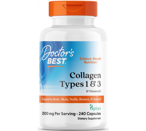Колаген 1 і 3 типу Doctors Best Types 1 and 3 with Peptan 240 капс