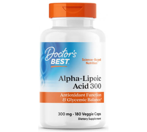 АНатуральна альфа-ліпоєва кислота Doctor's Best  Alpha-Lipoic Acid 300 мг 180 вег капс