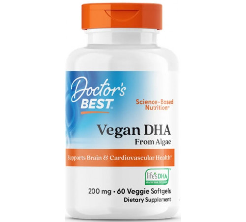 Омега-3 для веганов Doctor's Best  Vegan DHA from Algae with Life's DHA 200 мг 60 капс
