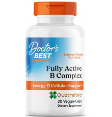 Комплекс вітамінів В + С Doctors Best Fully Active B Complex 30 капс