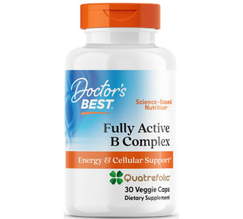 Комплекс вітамінів В + С Doctors Best Fully Active B Complex 30 капс