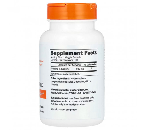 Тирозин Doctor's Best L-Tyrosine 120 капс