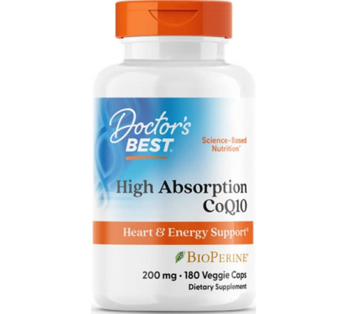 Коензим Q10 Doctor's Best High Absorption CoQ10 with BioPerine 200мг 180 капс