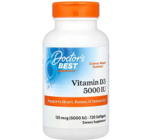 Вітамін D3 (холекальциферол) Doctor's Best Vitamin D3125 мкг (5000 МЕ) 720 капс