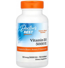 Вітамін D3 (холекальциферол) Doctor's Best Vitamin D3125 мкг (5000 МЕ) 720 капс