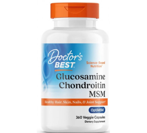 Глюкозамін хондроїтин МСМ Doctor's Best Glucosamine Chondroitin MSM 360 вег капс