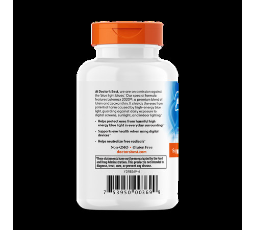 Лютеїн для зору Doctor's Best Lutein лютемакс 20 мг 60 капс