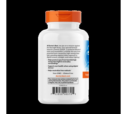 Лютеїн для зору Doctors Best Lutein 20 мг 180 капс