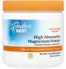 Магній гліцинат лізинат хелатний Doctor's Best Magnesium with TRAACS порошок 200 г