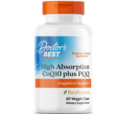 Коензим CoQ10 плюс PQQ Doctor's Best High Absorption CoQ10 60 капс