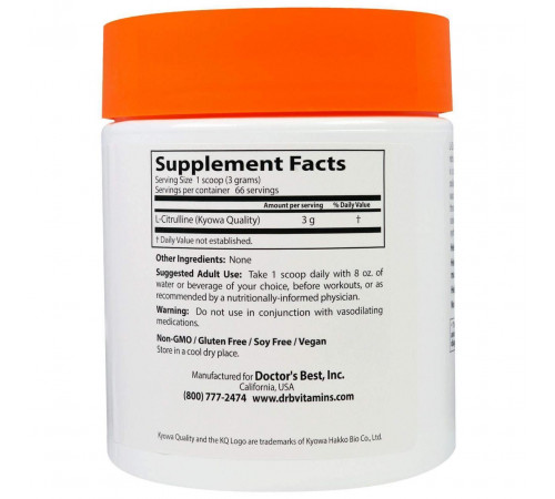 Цитрулін Doctor's Best L-Citrulline 200 г порошок