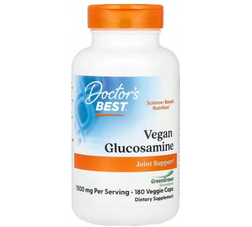 Глюкозамін сульфат Doctor's Best Vegan Glucosamine Sulfate with GreenGrown Glucosamine 1500 мг 180 капс
