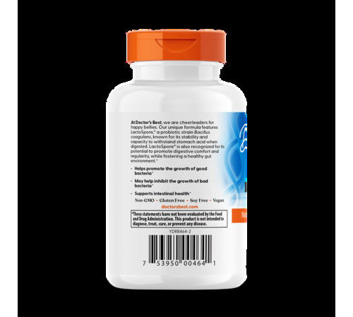 Пробіотики для травлення Doctor's Best  Digestive Health Probiotic 2 Billion with LactoSpore 60 капс