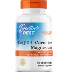 Коензим Q10 карнітин та магній для пам'яті та серця Doctor's Best CoQ10 L-Carnitine Magnesium 90 капс