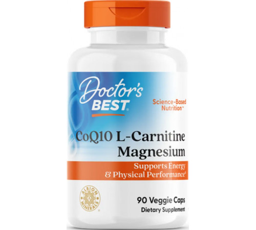 Коензим Q10 карнітин та магній для пам'яті та серця Doctor's Best CoQ10 L-Carnitine Magnesium 90 капс