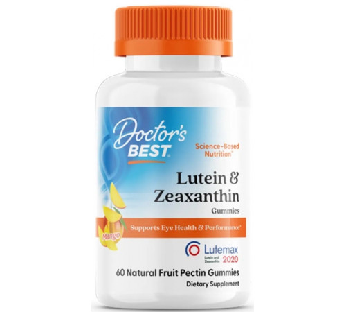 Лютеїн та Зеаксантін для зору Doctor's Best Lutein & Zeaxanthin Gummies 60 жев конф манго