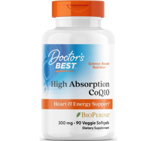 Коензим Q10 з біоперином  Doctor's Best High Absorption CoQ10 300 капс