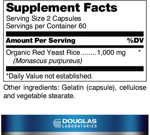Ферментований червоний дріжджовий рис Douglas Laboratories Beni-Koji RYR 120 капс